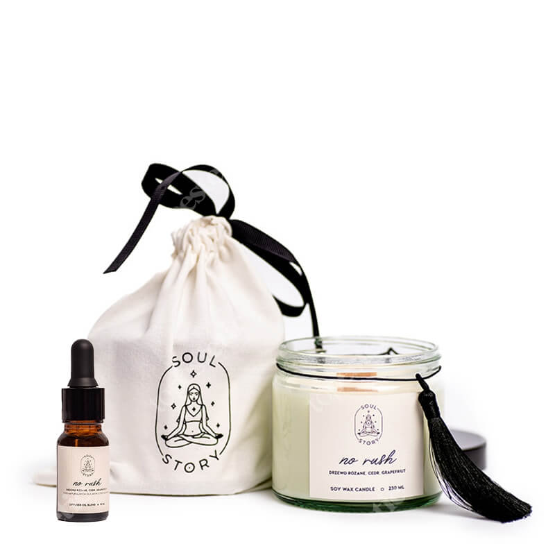 Soul Story No Rush ZESTAW Blend olejków eterycznych 10 ml + Świeca sojowa 230 ml