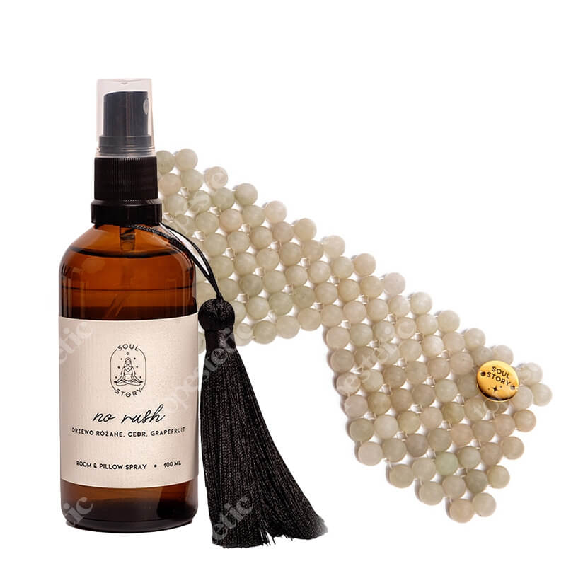 Soul Story No Rush ZESTAW Mgiełka zapachowa 100 ml + Maska na oczy z naturalnych kamieni jadeitowych 1 szt