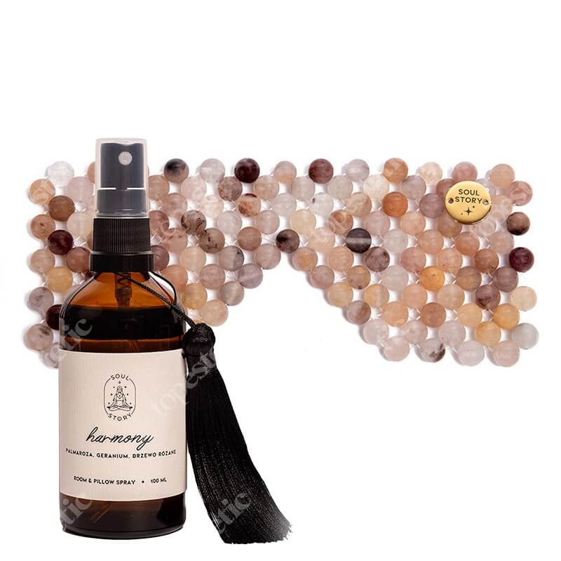 Soul Story Relax Set ZESTAW Mgiełka zapachowa 100 ml + Maska na oczy z naturalnych kamieni jadeitowych 1 szt