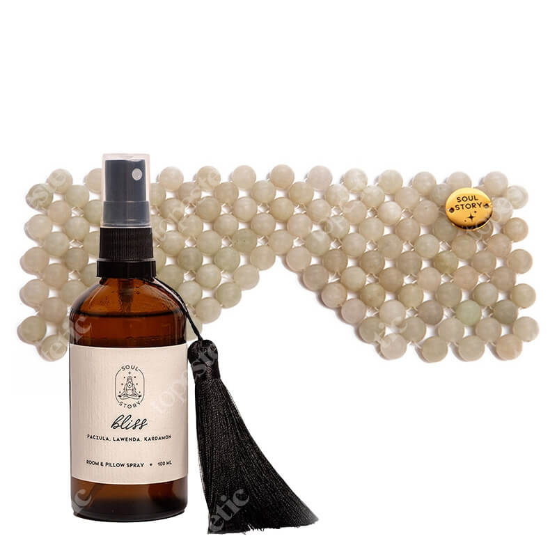 Soul Story Relax Time ZESTAW Mgiełka zapachowa 100 ml + Maska na oczy z naturalnych kamieni jadeitowych 1 szt