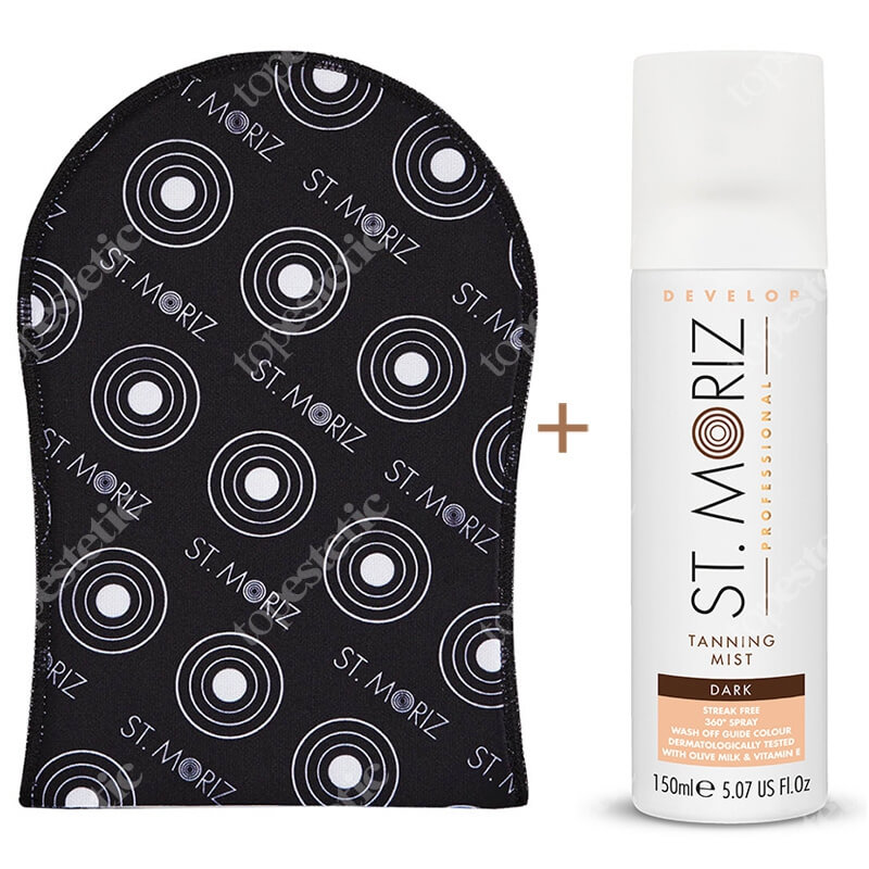 St Moriz Tanning Mist Dark + Tanning Applicator Mitt ZESTAW Mgiełka samoopalająca (ciemna) 150 ml + Rękawica