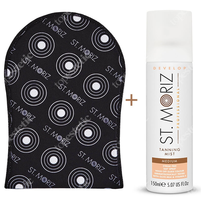 St Moriz Tanning Mist Medium + Tanning Applicator Mitt ZESTAW Mgiełka samoopalająca (średnia) 150 ml + Rękawica