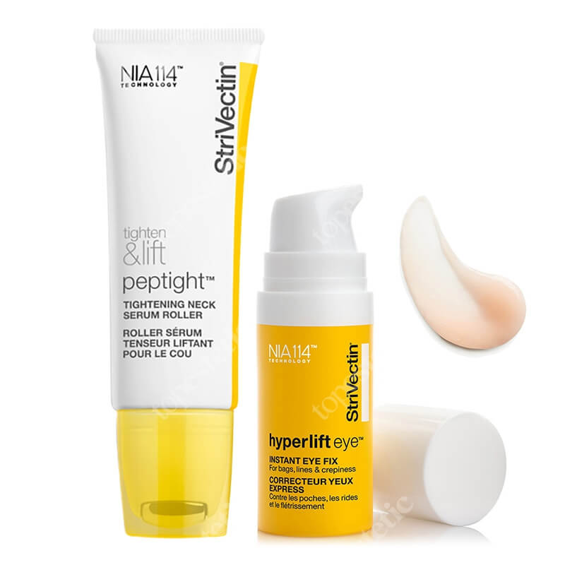 Strivectin Lift Set ZESTAW Serum napinające do szyi z rollerem 50 ml + Kuracja napinająca pod oczy 10 ml