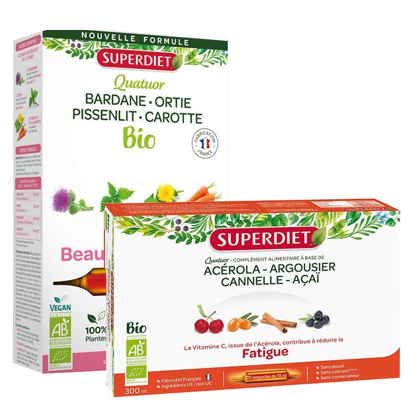 Super Diet Bardane Beaute Peau + Acerola ZESTAW Suplement diety 20x15 ml + Suplement diety 20x15 ml