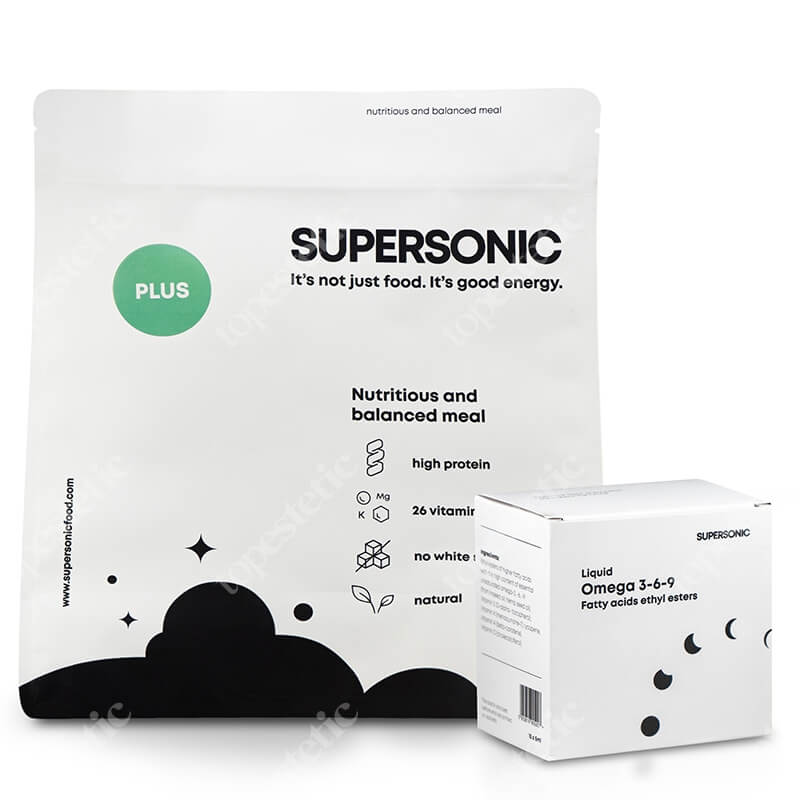 Supersonic Food Powder Plus Pełnowartościowy posiłek z dużą zawartością białka - Banan i czekolada 1,44 kg