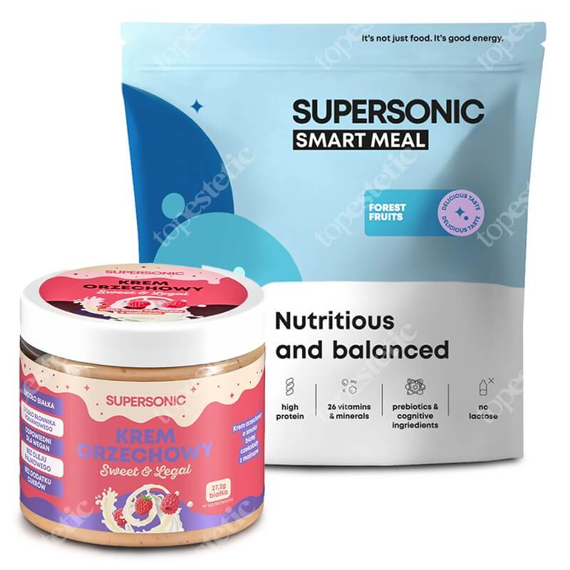 Supersonic Peanut Spread + Smart Meal ZESTAW Krem orzechowy 160 g + Posiłek - dzikie owoce leśne 1300 g