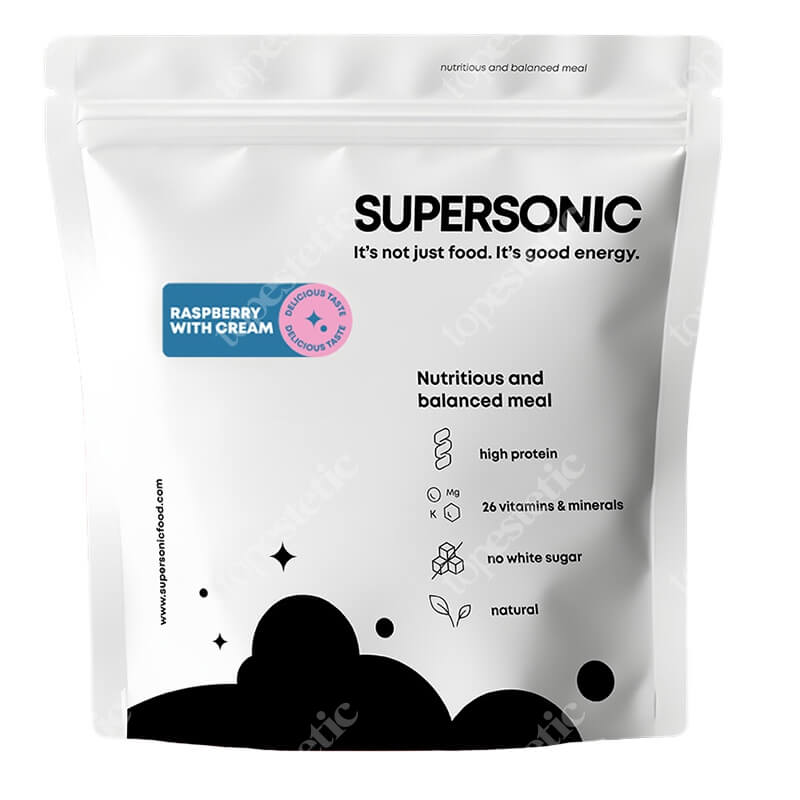 Supersonic Plus Meal Pełnowartościowy posiłek o smaku maliny ze śmietanką 1500g