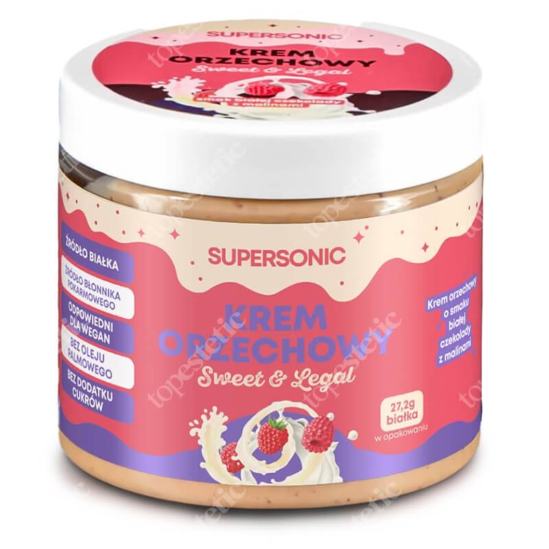 Supersonic Peanut Spread Krem orzechowy o smaku białej czekolady z malinami 160 g