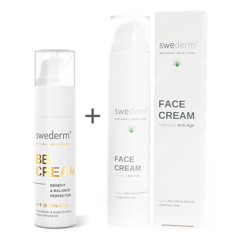 Swederm BB Cream Benefit Balance Perfector SPF 15 UVA-UVB + Face Cream Intensive Anti-Age ZESTAW Krem BB do twarzy SPF15 30 ml + Krem przeciwstarzeniowy 50 ml