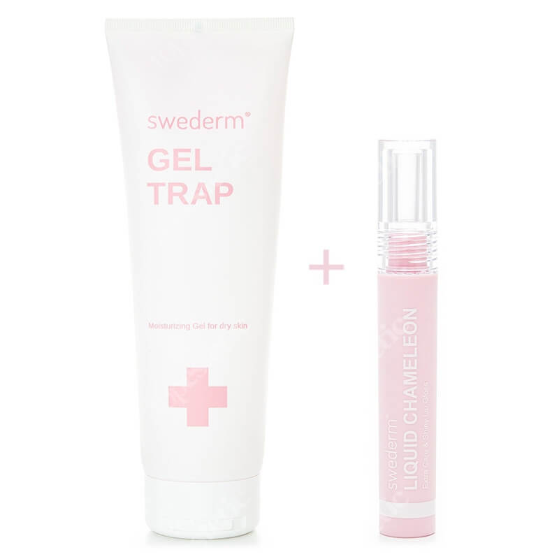 Swederm Gel Trap + Liquid Chamelon Lip Oil ZESTAW Nawilżający żel do ciała z kwasem hialuronowym i witaminą E 250 ml + Ochronny olejek do ust 3 ml