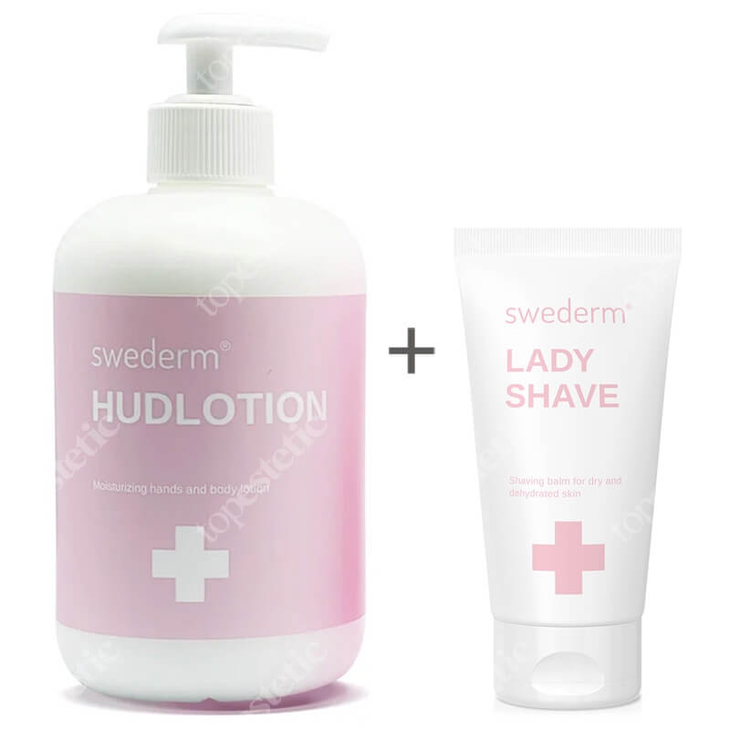 Swederm Hudlotion + Lady Shave ZESTAW Nawilżający balsam do ciała 500 ml + Łagodzący balsam do golenia 150 ml