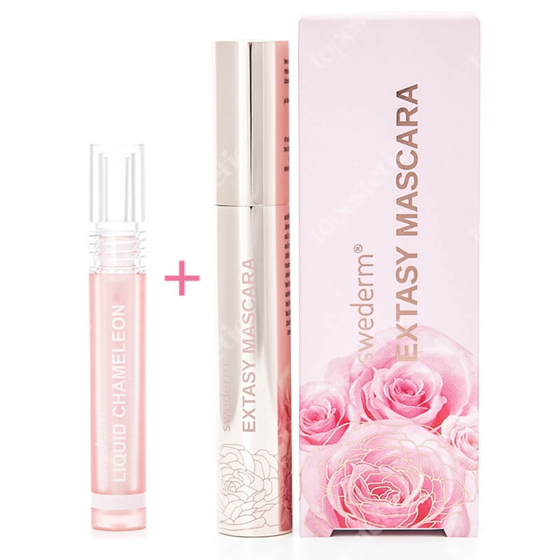 Swederm Liquid Chamelon Nude + Extasy Mascara ZESTAW Błyszczyk do ust 3 ml + Tusz do rzęs 8.5 ml