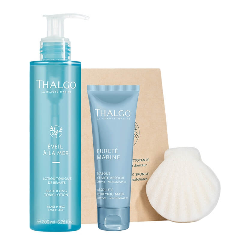 Thalgo Absolute Purifying Set ZESTAW Maska oczyszczająco-matująca 40 ml + Tonik 200 ml + Gąbka konjac do mycia twarzy 1 szt GRATIS