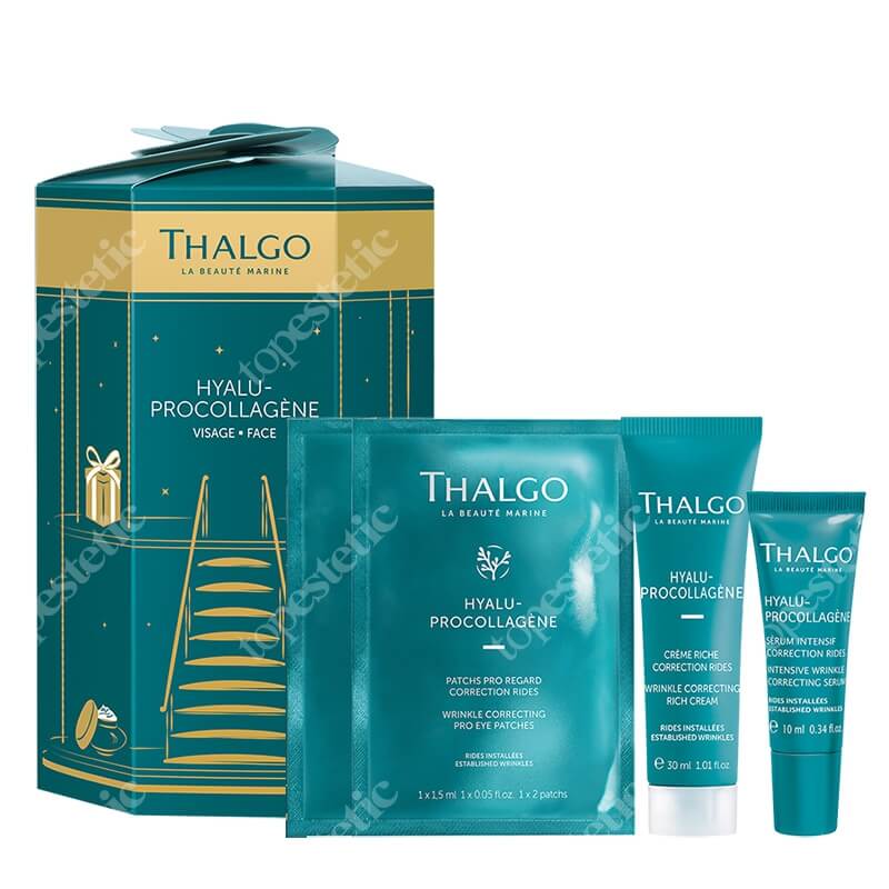 Thalgo Anti Wrinkles Face Routine ZESTAW Przeciwzmarszczkowy krem 30 ml + Serum korygujące zmarszczki 10 ml + Przeciwzmarszczkowe płatki pod oczy 2 x 2 szt