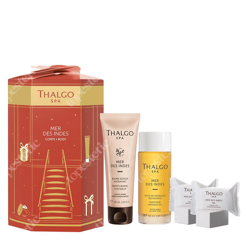 Thalgo Ayruvedic Body Routine ZESTAW Olejek do ciała 50 ml + Balsam do ciała 50 ml + Musująca kostka do kąpieli 56 ml