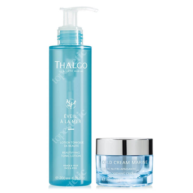Thalgo Beautifying Tonic Lotion + Nutri Soothing Cream ZESTAW Upiększający tonik 200 ml + Odżywczy i łagodzący krem 15 ml