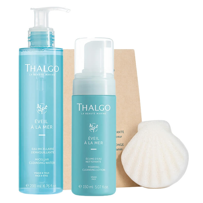 Thalgo Clean Routine ZESTAW Oczyszczająca pianka 150 ml + Woda micelarna 200 ml + Gąbka konjac do mycia twarzy 1 szt GRATIS