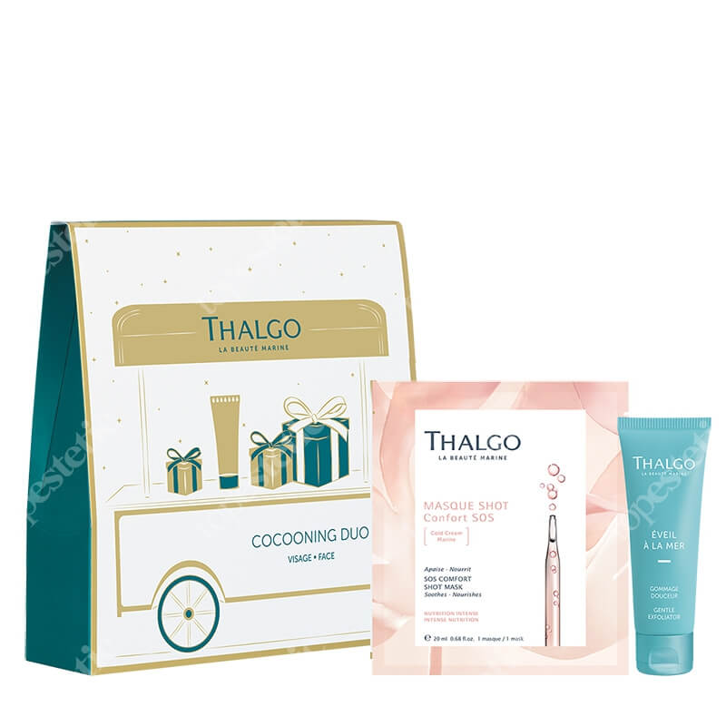 Thalgo Cocooning Duo ZESTAW Delikatny peeling 50 ml + Maska łagodząco - odżywcza 1 szt