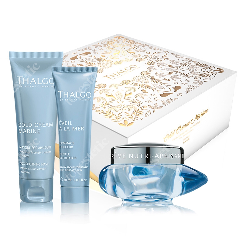 Thalgo Cold Cream Nourishing And Soothing Gift Box 2018 ZESTAW Odżywczo-łagodzący krem 50 ml + Maska SOS 50 ml + Delikatny peeling 30 ml
