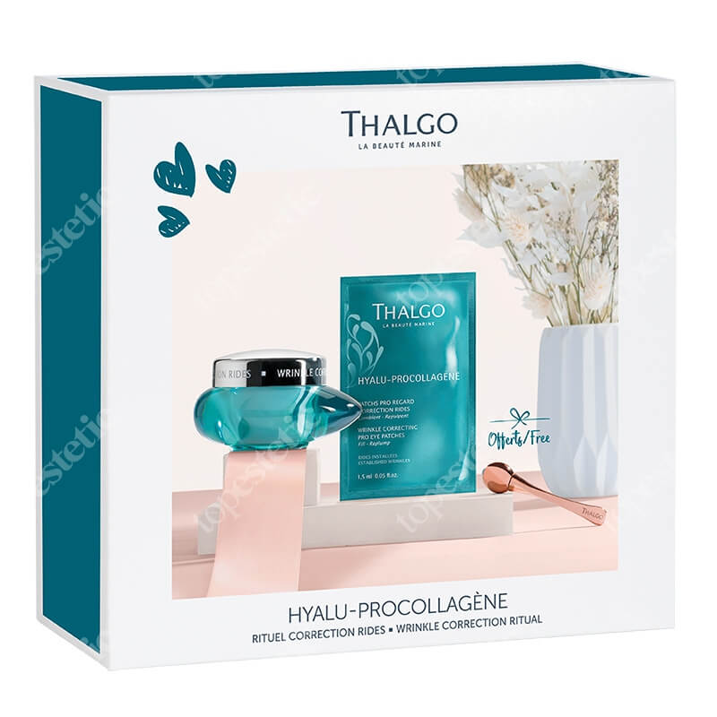 Thalgo Hyalu - Procollagene ZESTAW Żel-krem 50 ml + Płatki na okolice oczu 2 saszetki + Rolka do masażu okolic oczu 1 szt