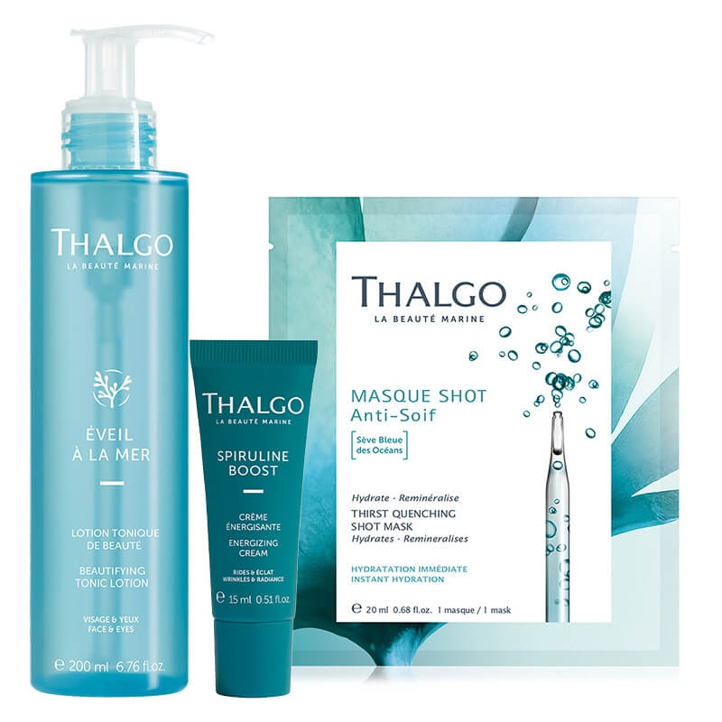 Thalgo Hydra Energizing Set ZESTAW Tonik 200 ml + Nawilżająco-remineralizująca maska w płachcie 20 ml + Energetyzujący krem 15 ml