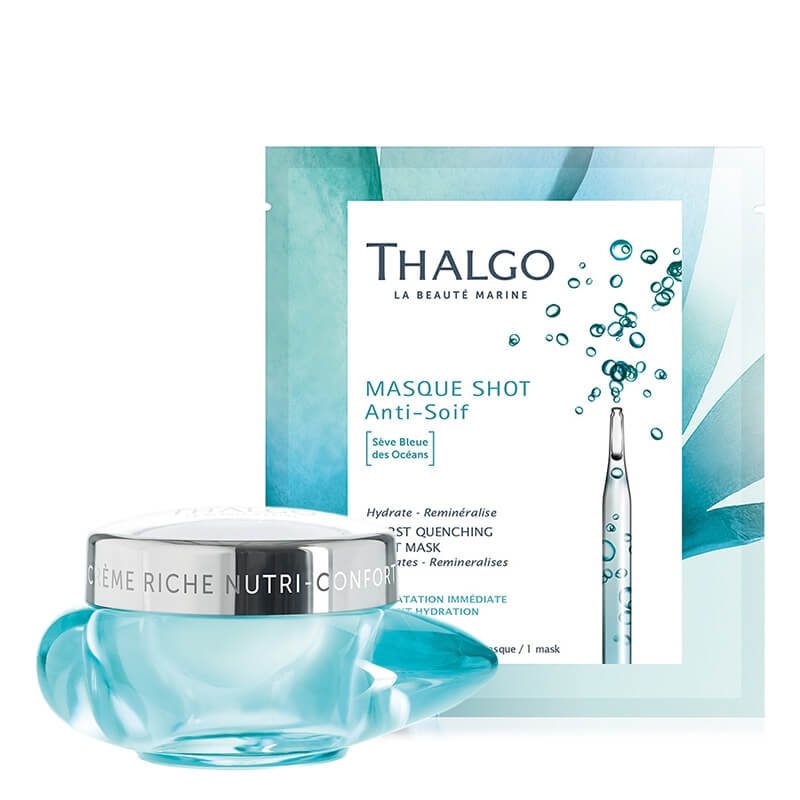 Thalgo Nutri-Comfort Skin ZESTAW Krem odżywczy 50 ml + Nawilżająco-remineralizująca maska w płachcie 20 ml