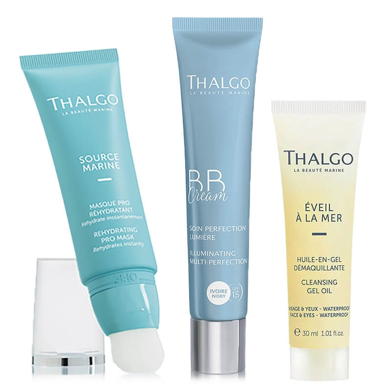 Thalgo Rehydrating Set ZESTAW Krem BB (kolor Ivory) 40 ml + Olejek do demakijażu 30 ml GRATIS + Ultra nawilżająca maska 50 ml