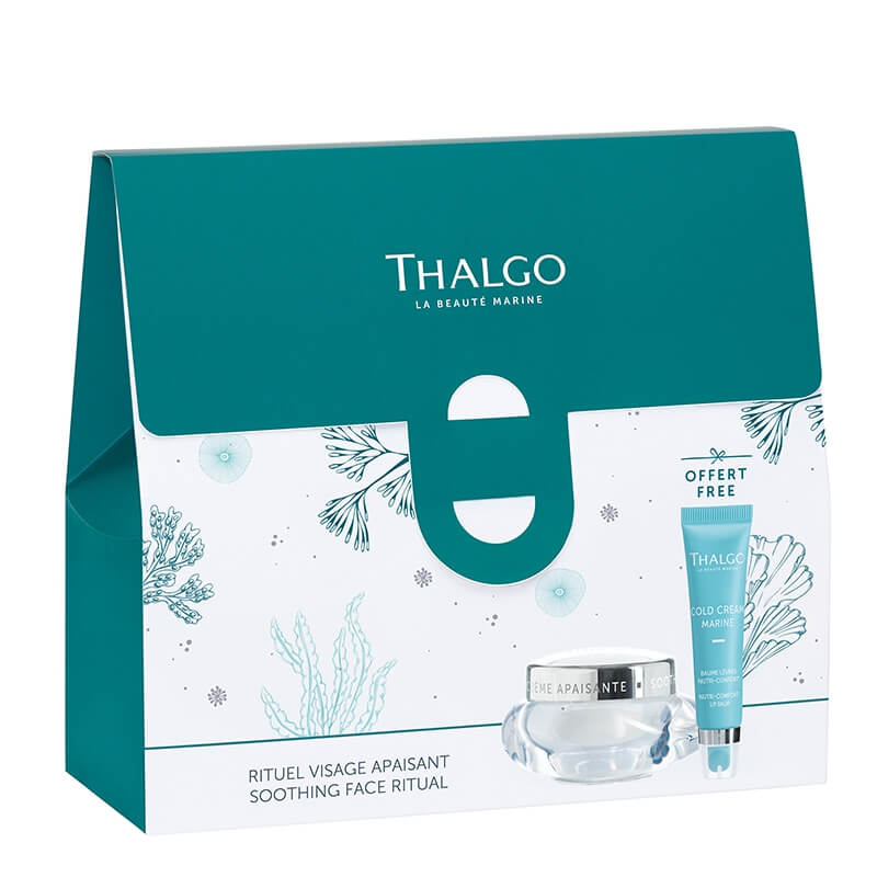 Thalgo Soothing Face Ritual ZESTAW Krem łagodzący przeciw zaczerwienieniom 50 ml + Balsam do ust o bogatej konsystencji 15 ml