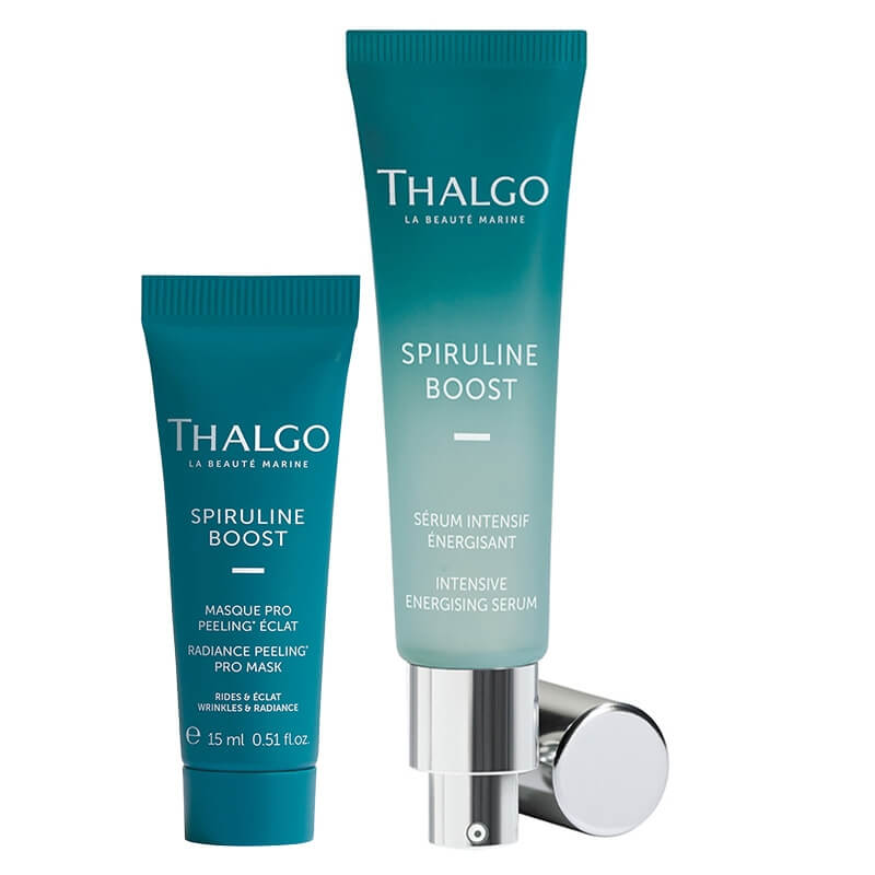 Thalgo Spiruline Boost ZESTAW Maska-peeling ze spiruliną 15 ml GRATIS + Intensywne energetyzujące serum 30 ml