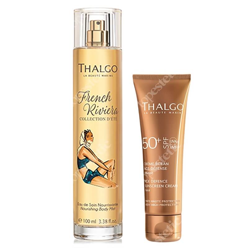 Thalgo Suny Skin Care ZESTAW Przeciwzmarszczkowy krem ochronny 50 ml + Odżywcza mgiełka do ciała z aloesem 100 ml