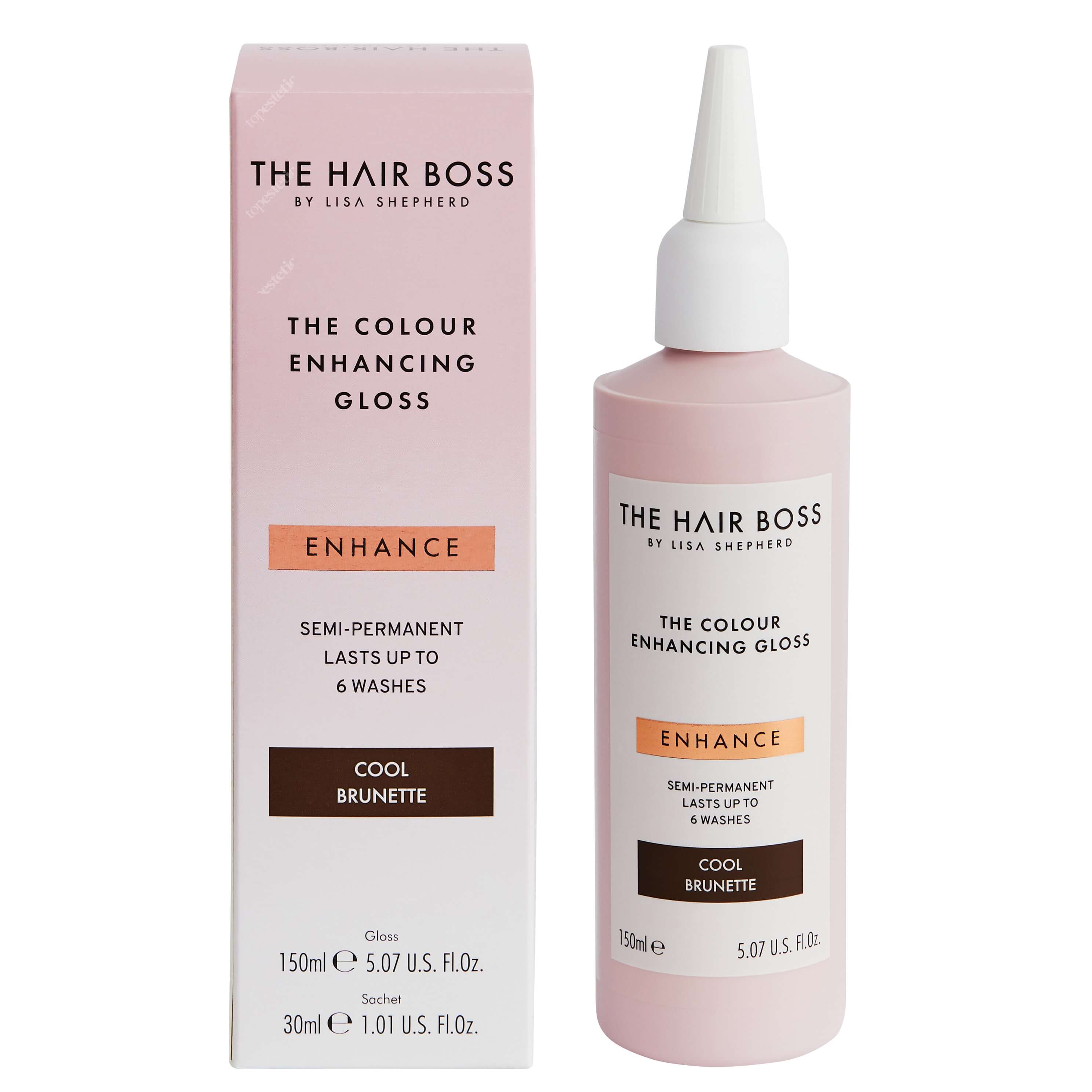 The Hair Boss Colour Enhancing Gloss Cool Brunette Rozświetlacz podkreślający ciemny odcień włosów 150 ml