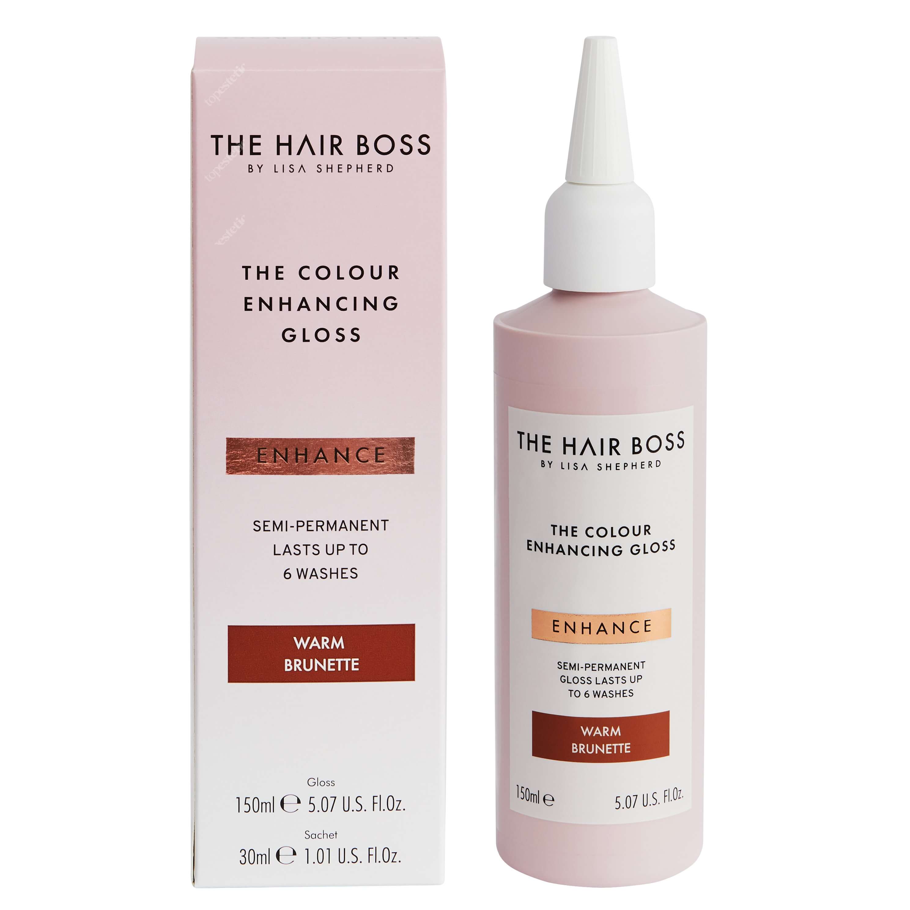 The Hair Boss Colour Enhancing Gloss Warm Brunette Rozświetlacz podkreślający ciepły odcień ciemnych włosów 150 ml