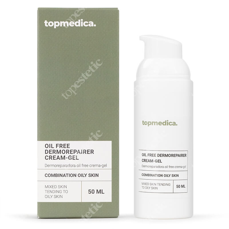 topmedica Oil Free Dermorepairer Krem-żel naprawczy z polisacharydami i karobem dla skóry tłustej i mieszanej 50 ml