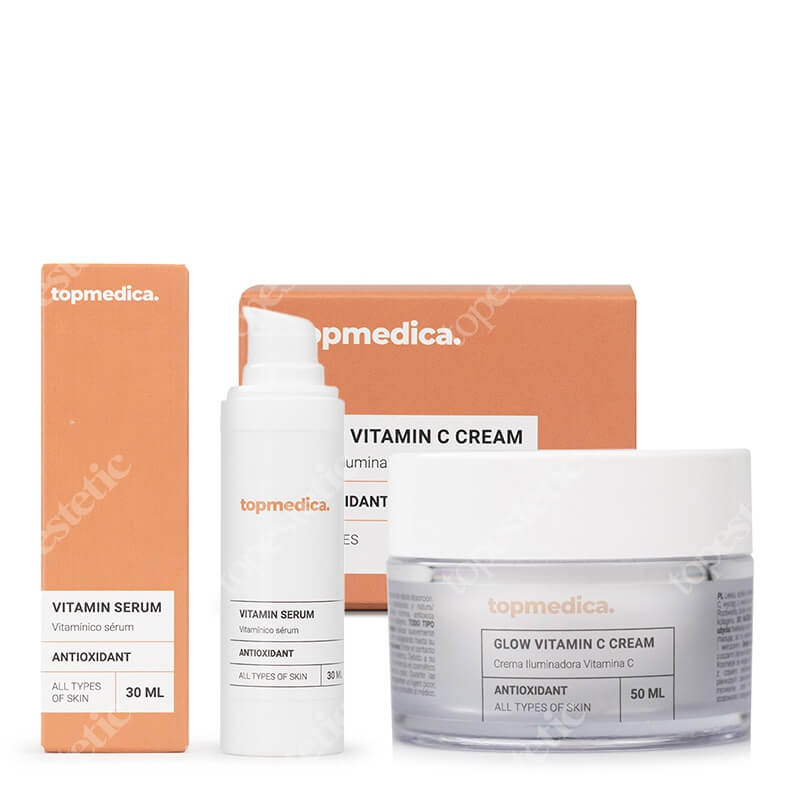 topmedica Rozjaśnienie i Rewitalizacja ZESTAW Serum rewitalizujące z witaminą C 30 ml + Krem z witaminą C 50 ml