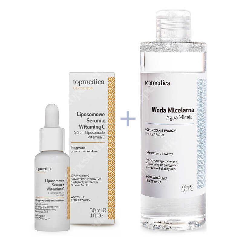 topmedica Serum Liposomado Vitamina CAqua Micelar ZESTAW Liposomowe Serum Z Witaminą C 30 ml + Woda Micelarna 390 ml
