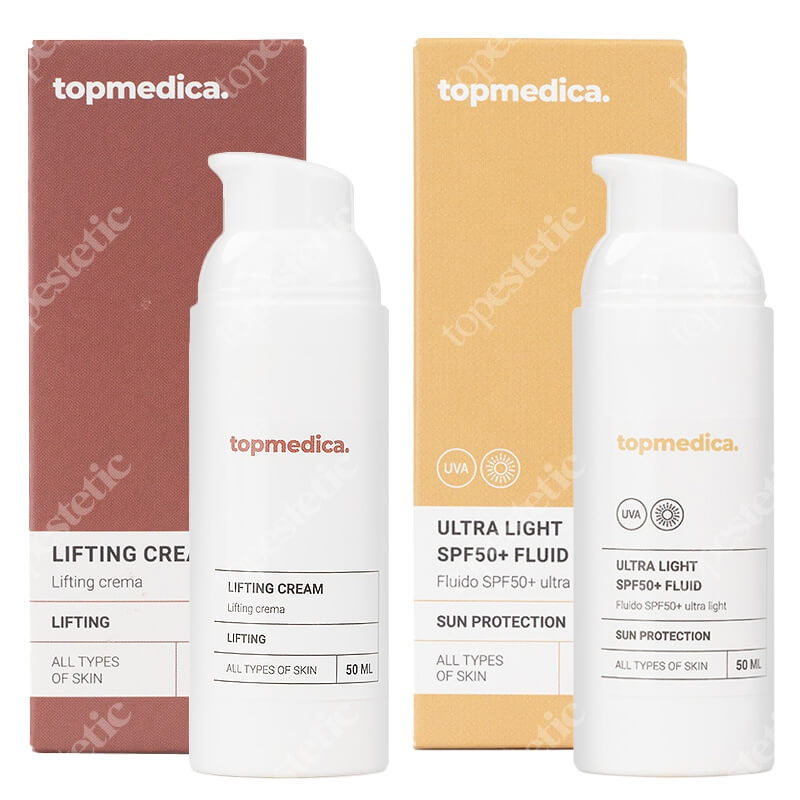 topmedica Ultra Light Fluid SPF 50+ + Lifting Cream ZESTAW Ultra lekki fluid 50 ml + Krem liftingujący 50 ml