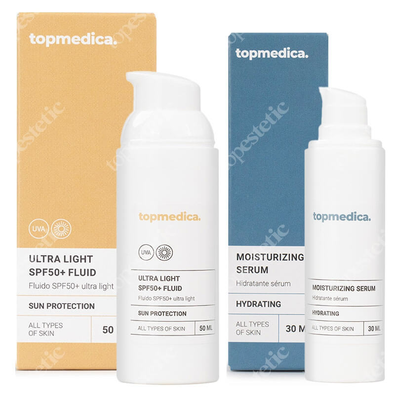 topmedica Ochrona i Nawilżenie ZESTAW Ultra lekki fluid 50 ml + Serum nawilżające 30 ml