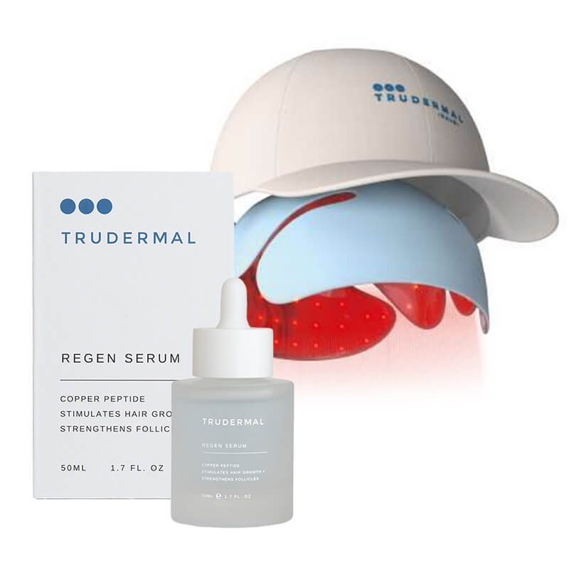 Trudermal HALO LED Hair Growth System + Regen Hair Growth Serum ZESTAW Maska LED na skórę głowy do kuracji domowej 1 szt + Serum do skóry głowy dla kuracji domowej 50 ml