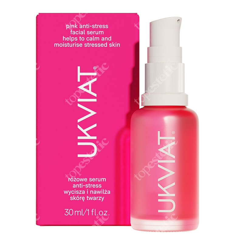 Ukviat Różowe Serum Antystresowe Wycisza i nawilża skórę twarzy 30 ml