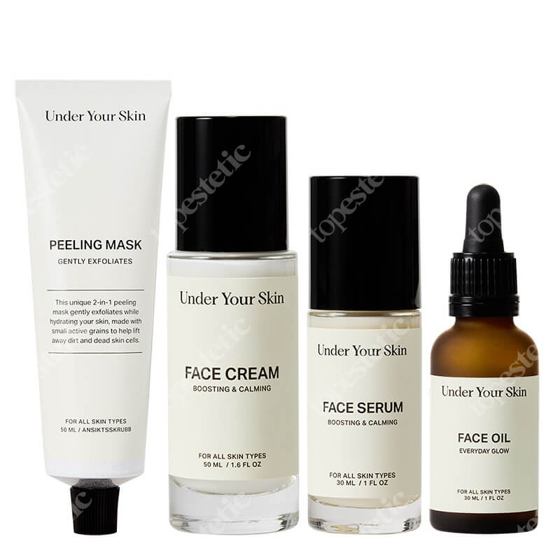 Under Your Skin Face Kit ZESTAW Maska peelingująca 50 ml + Krem 50 ml + Serum 30 ml + Olejek do twarzy 30 ml
