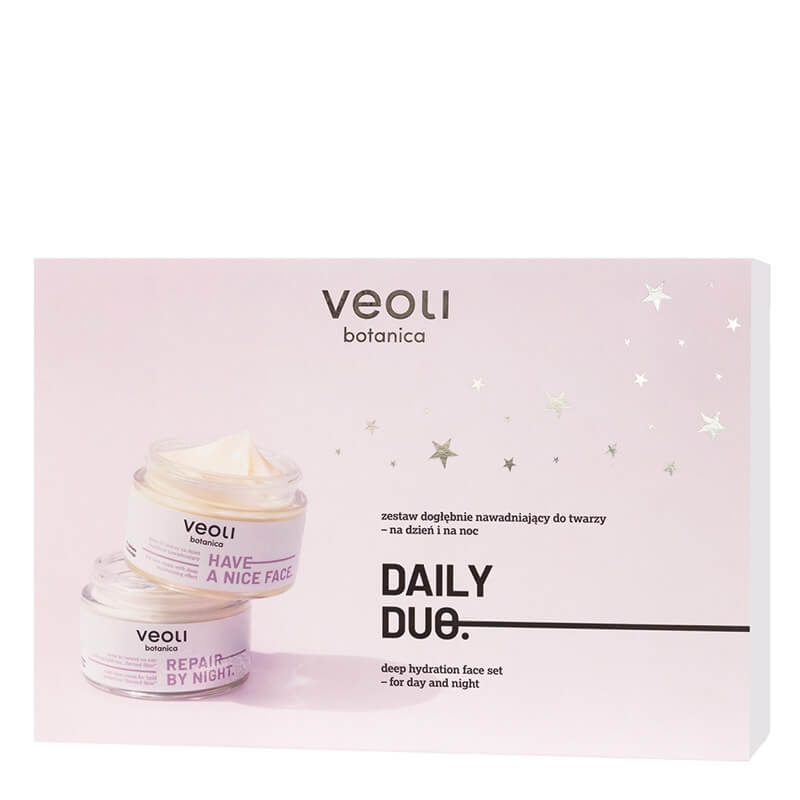 Veoli Botanica Daily Duo ZESTAW Krem do twarzy na dzień dogłębnie nawadniający 50 ml + Krem do twarzy na noc z ochroną lipidową „Second Skin” 50 ml
