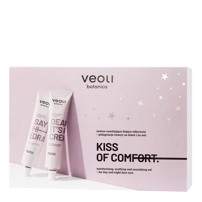 Veoli Botanica Kiss of Comfort ZESTAW Całodzienny lekki krem nawilżający do twarzy 75 ml + Naprawczo - kojący krem okluzyjny do twarzy 75 ml