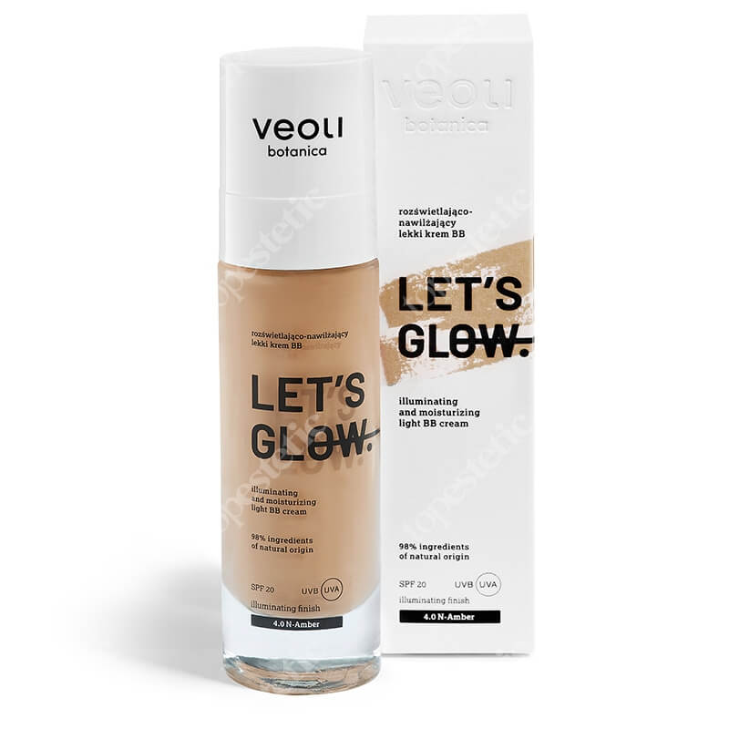 Veoli Botanica Let's Glow Rozświetlająco-nawilżający lekki krem BB (4.0 Kolor Amber)
