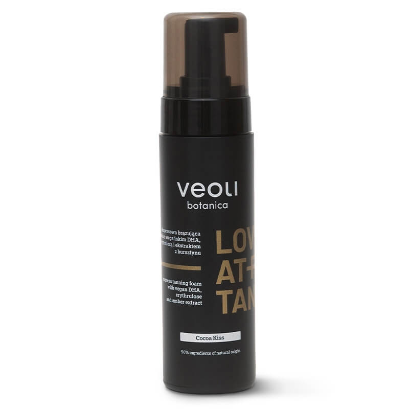 Veoli Botanica Love at First Tan Cocoa Kiss Ekspresowa brązująca pianka z wegańskim DHA, erytrulozą i ekstraktem z bursztynu 200 ml