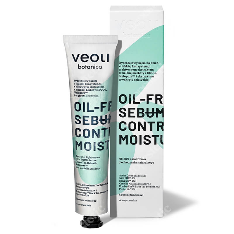 Veoli Botanica Oil-Free Sebum Control Moisturiser Hydrożelowy krem na dzień o lekkiej konsystencji 50 ml