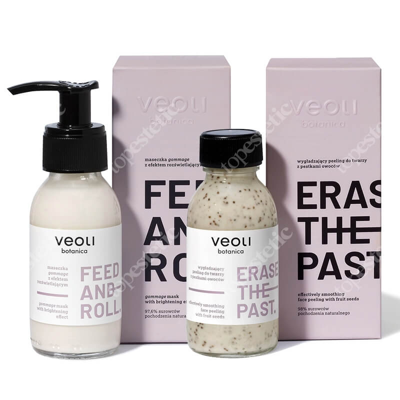 Veoli Botanica Ritual Box - Make It Glow ZESTAW Wygładzający peeling do twarzy 90 ml + Maseczka gommage 90 ml