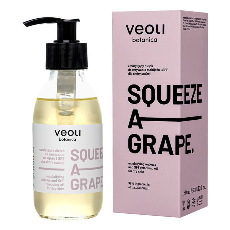 Veoli Botanica Squeeze a Grape Emulgujący olejek do zmywania makijażu dla skóry suchej 150 ml