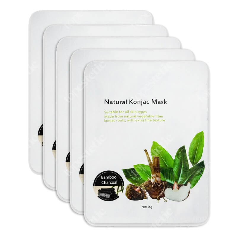 Yasumi Bamboo Face Mask Maska konjac to w 100% naturalna maska roślinna 5 szt