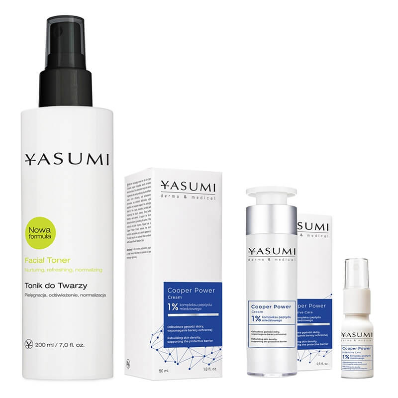 Yasumi Cooper Power Set ZESTAW Tonik 200 ml + Serum 15 ml + Krem 50 ml