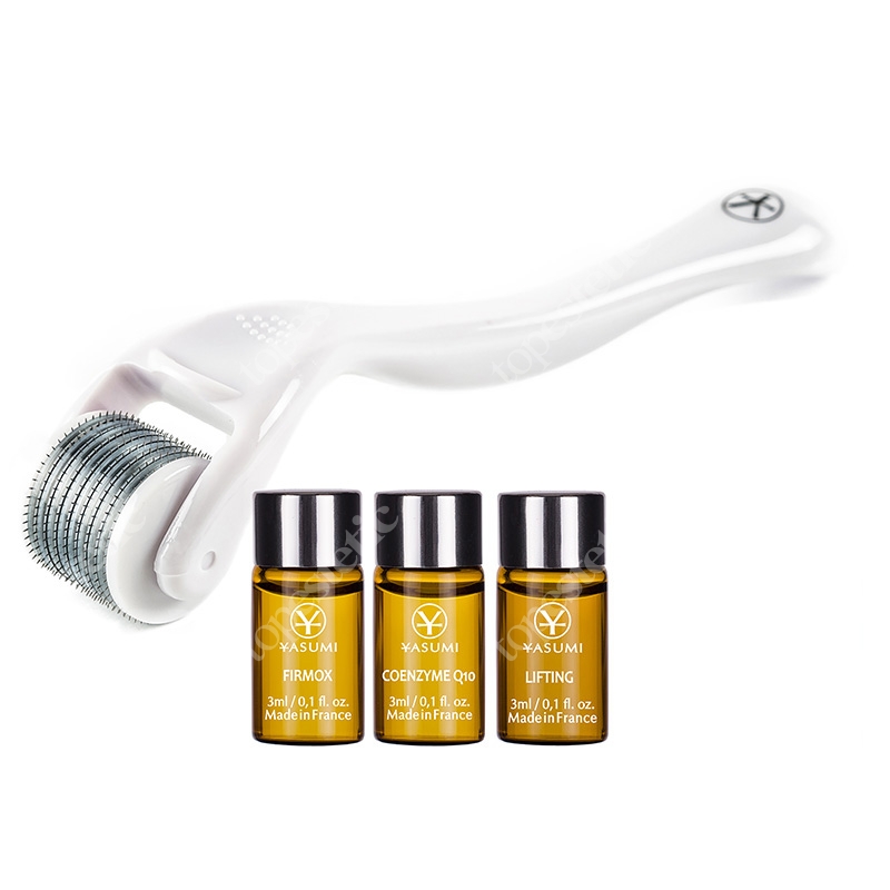Yasumi Derma Roller 0,5 + Firmox, Lifting, Coenzym Q10 ZESTAW Roller do twarzy z igłami o dł. 0,50 mm 1 szt. + Ampułki 5x3 ml